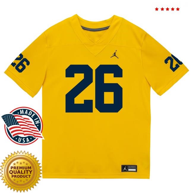 Michigan Wolverines #26 Donovan Johnson Student Athlete Maize Football Jersey Shirts The M Den Shop