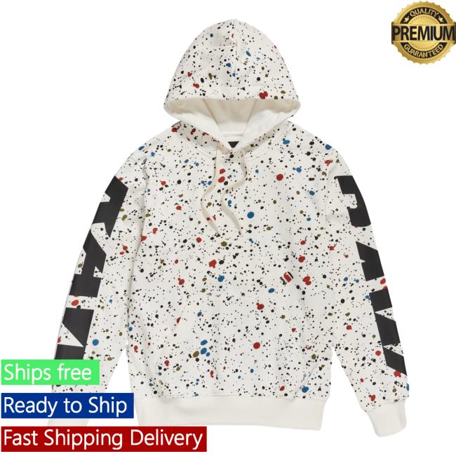 Official G Star Raw Clothing Store Shop Splatter Sleeve Graphic Aop Hoodies Milk Splatter Multi Spots All Over Print Shamrock Gstar