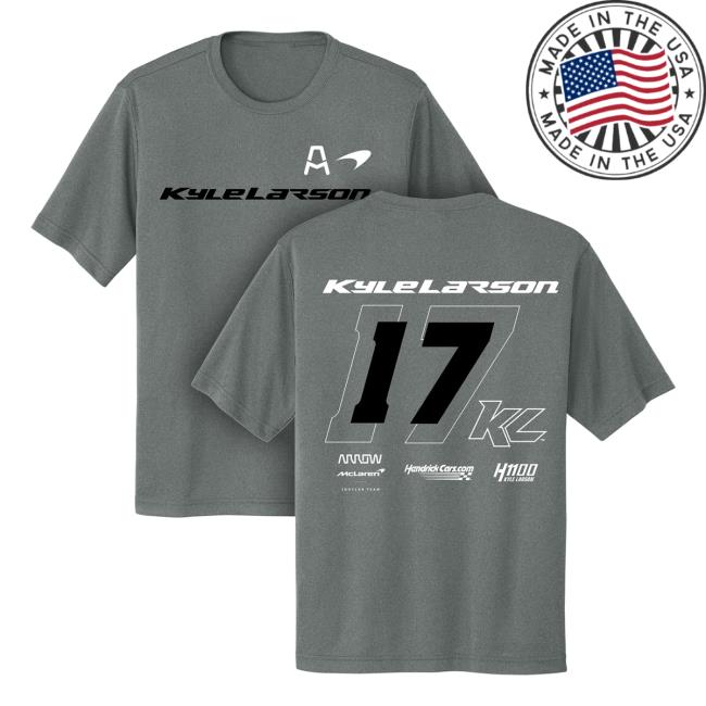 Kyle Larson Official Online Store Merch Kl17 Hendrickcars.Com Lifestyle Design- Adult Iron Heather Grey Sport-Tek Tshirt