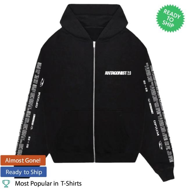 Official Playboi Carti Merch Store Antagonist 2.0 Tour Zip Up Hoodie