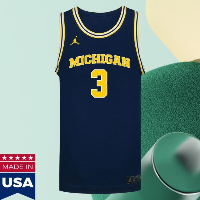 Michigan Wolverines #3 Mila Holloway Student Athlete Blue Women's Basketball Jersey Top Shirt | The M Den Official Merch Store Shop