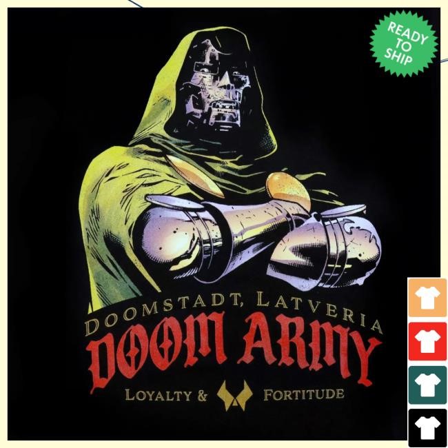 Official Heroes And Villains Forge Series Marvel Doctor Doom Army Forge Shirt
