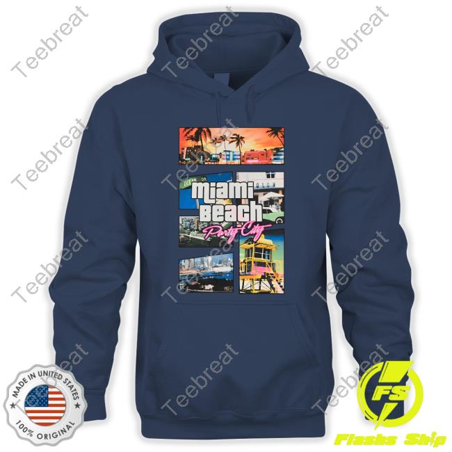 Official Miami Beach Party City T Shirt GTA Miami Beach Party City New T Shirt