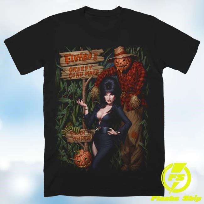 Official Cavity Colors Merch Store Shop Elvira's Creepy Corn Maze - Long Sleeve T-Shirt CavityColors