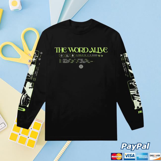 Official The Word Alive Merch Xv Yrs Black Hoodies