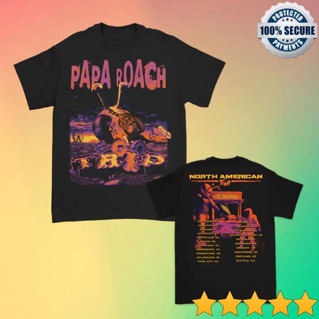 Official Papa Roach Ktn Rockzilla 2 Tour Shirts Black Paparoach