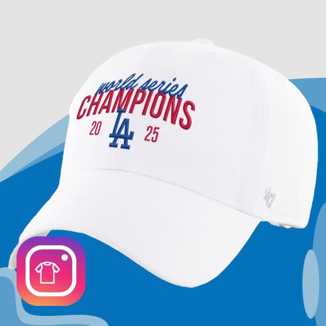 Los Angeles Dodgers '47 White 2025 World Series Champions Clean Up Adjustable New Shirt Official MLB Shop