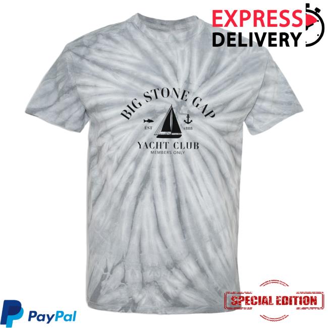 Official Hometown Apparel Clothing Merch Big Stone Gap Virginia Yacht Club Tie-Dye Shirts XL - 5XL Tie Dye Silver