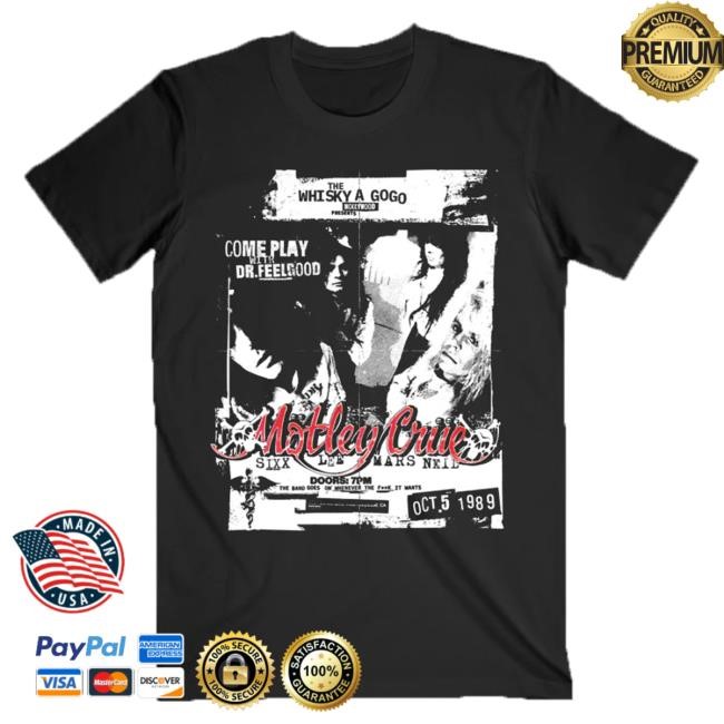 Official Motley Crue Merch Store Mötley Crüe Whisky Handbill Tshirt