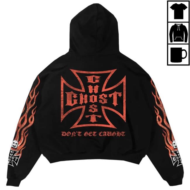 Official Ghost Racing Clothing Cross Flames Hoodie - Black