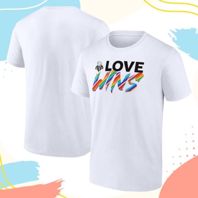 Official Ny Liberty Merch Store Men's Fanatics White New York Liberty Love Wins Shirt 2024 Ny Liberty Apparel Shop