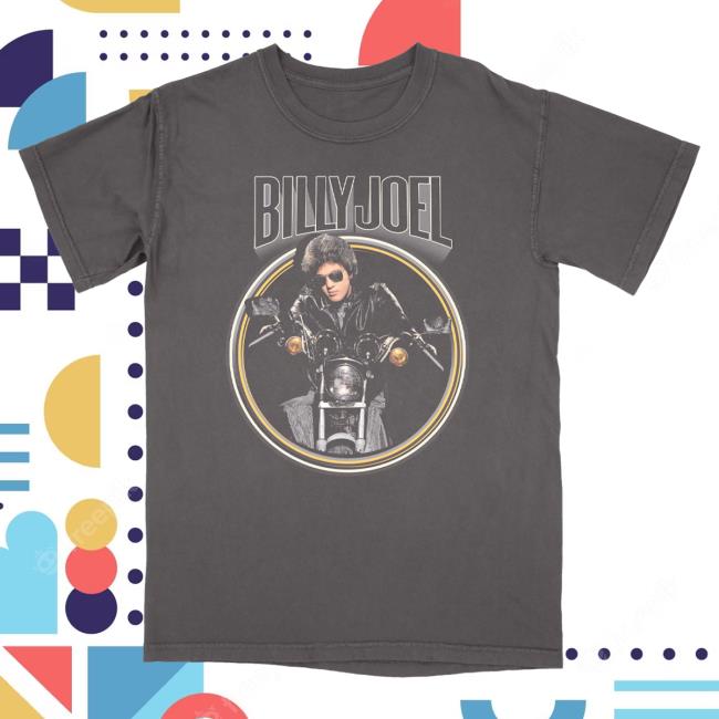 Official Billy Joel Merch Store Billy Joel Vintage Retro Motorcycle T-Shirt Billy Joel Apparel Clothing Shop