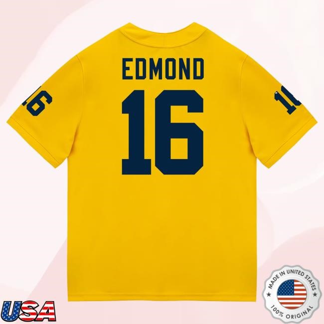 The M Den Michigan Wolverines #16 Jo'Ziah Edmond Student Athlete Maize Football Jersey New Shirt