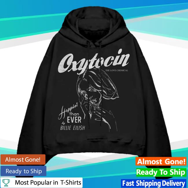 Official Interscope Records BillieEilish Merch Clothing Store Billie Eilish Happier Than Ever Oxytocin The Love Chemical Pullover Hoodie