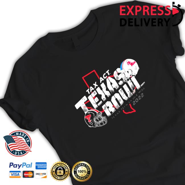 Official Texas Tech Vs Ole Miss 2022 TaxAct Texas Bowl State Hooded Sweatshirt