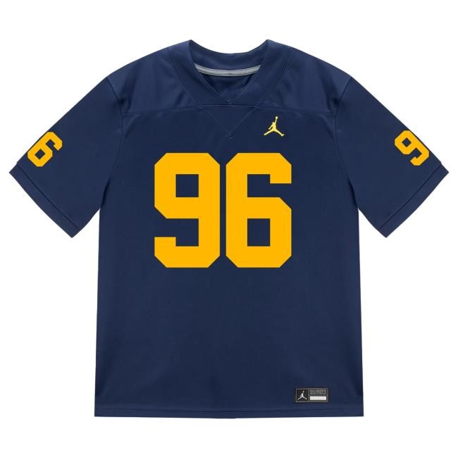 The M Den Michigan Wolverines #96 Dominic Zvada Student Athlete Blue Football Jersey Hot Shirt