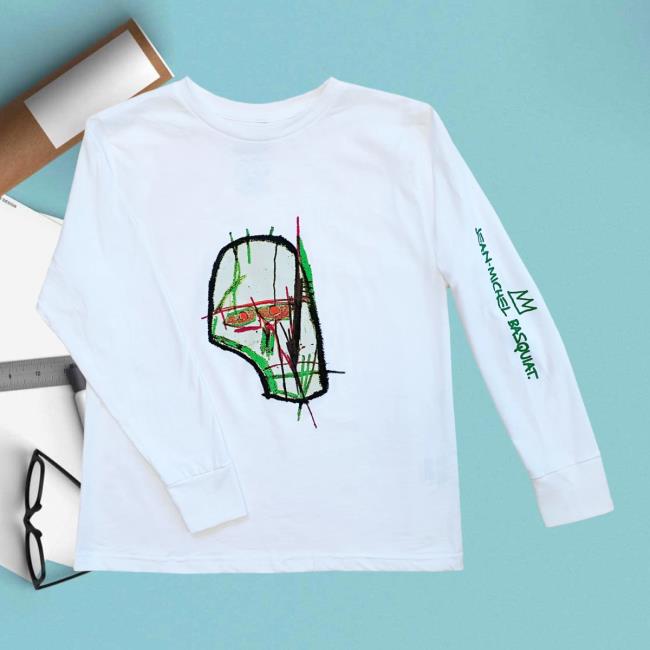 Official The Brant Foundation x Rome Pays Off Jean-Michel Basquiat Skull Long Sleeve T-Shirts White BrantFoundation