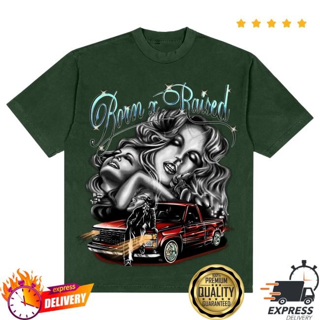 Official Born X Raised Merch Store Shop Late Night Tee: Emerald BornxRaised