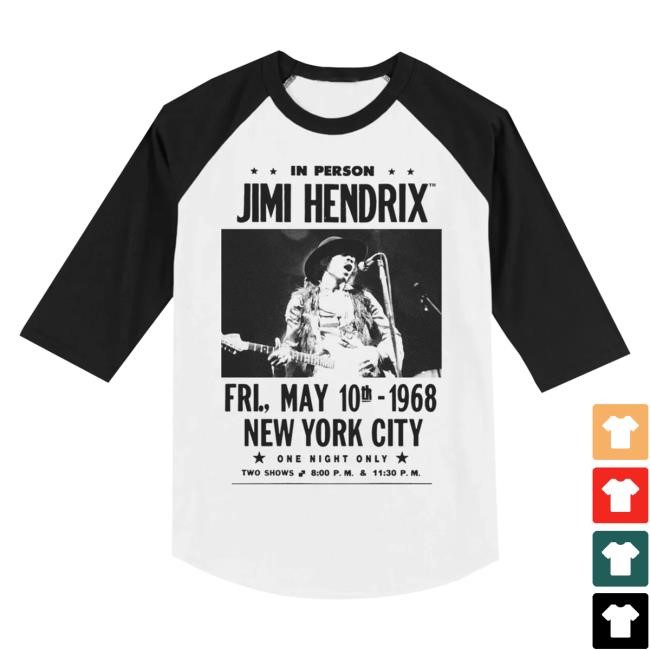 Jimi Hendrix NYC Show Flyer Raglan Long Sleeve T-Shirt