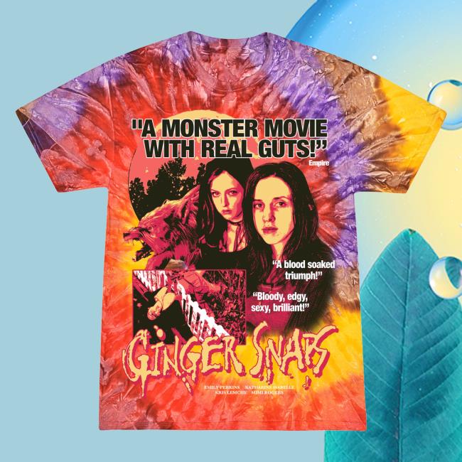 Official Studiohouse Designs A Monster Movie With Real Guts Ginger Snaps Tie Dye Tees Full Moon (Purple/Red/Yellow)