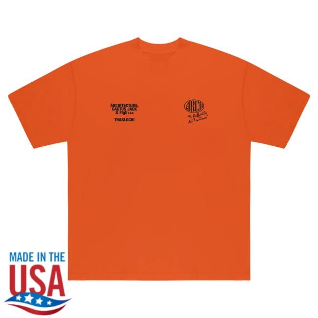 Official Travis Scott Merch Store CJ x ARCH Traslochi Tees (Orange) Virgil Abloh Archive™ x Cactus Jack